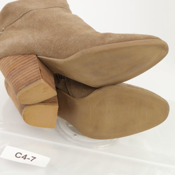 Steve Madden Womens Faander Boot Size 8.5 Tan Taupe Suede Block Heel Bootie - Picture 8 of 11